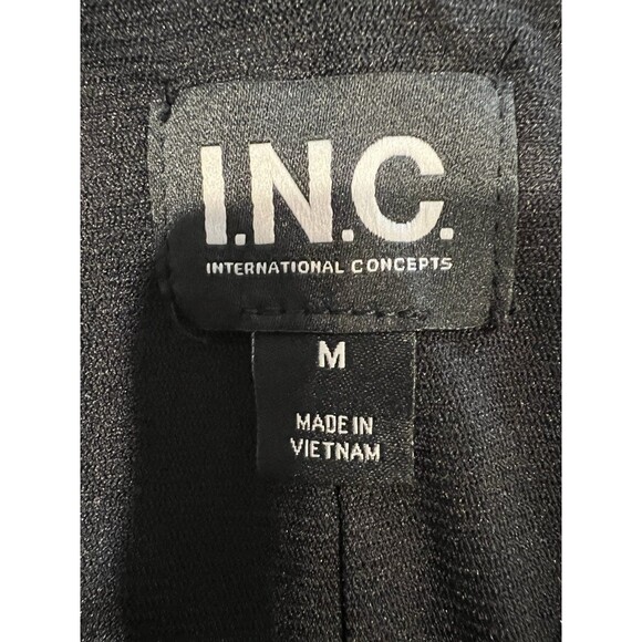 INC Women's Printed Asymmetrical-Neck Velour Top Created for Macy's Black Size M - Picture 5 of 7